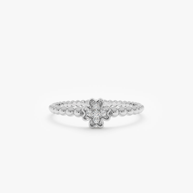 Beaded Clover Ring, Edith