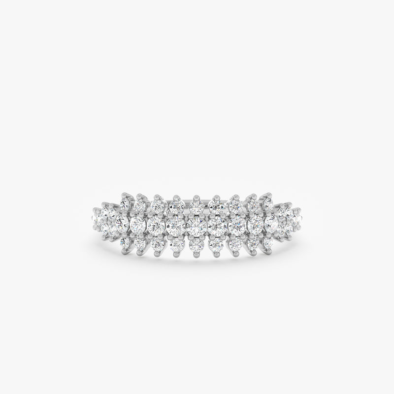 Wide Diamond Cluster Ring, Levan