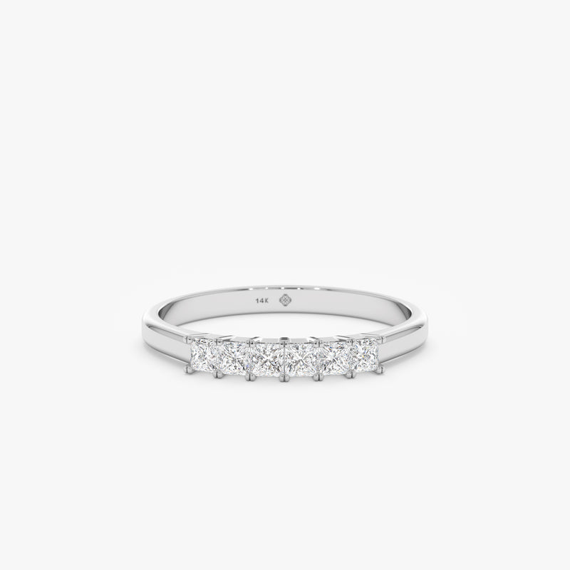 white gold princess cut diamond band