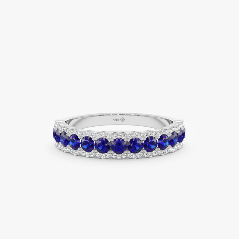 14k white gold half eternity band