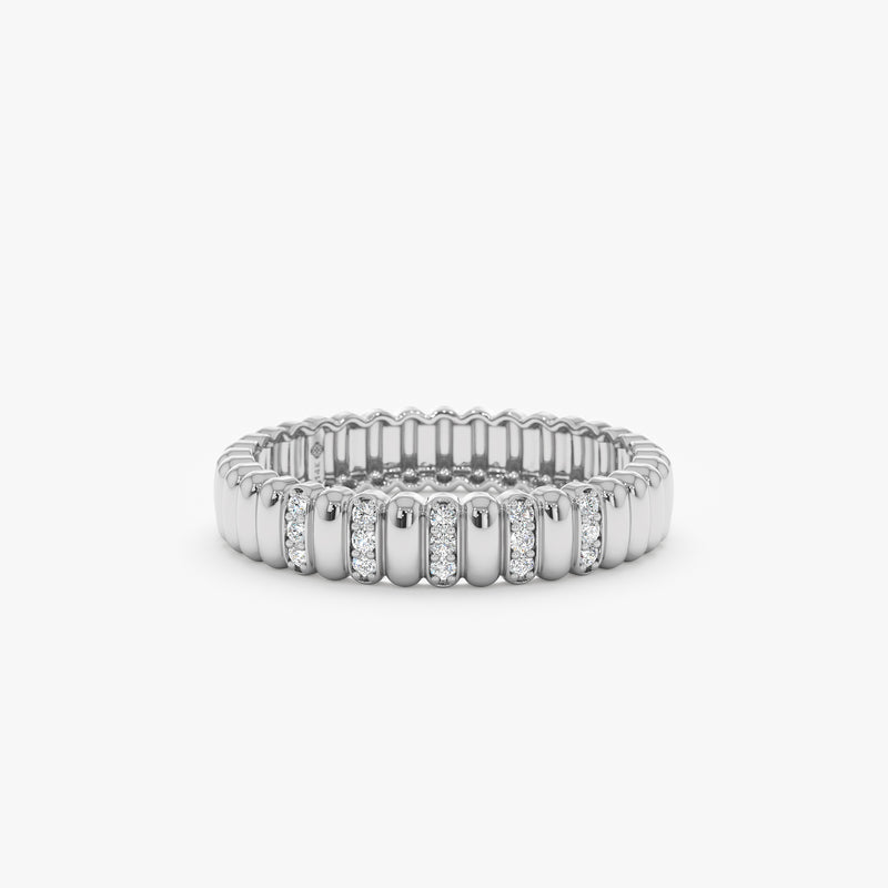 white gold natural diamond wedding band