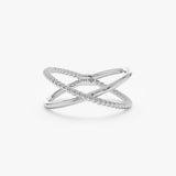 14k or 14k white gold crossover band