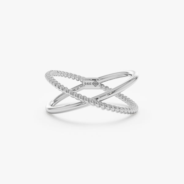 14k or 14k white gold crossover band