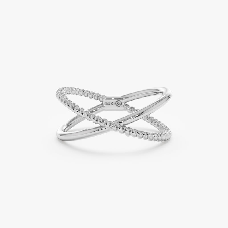 14k or 14k white gold crossover band