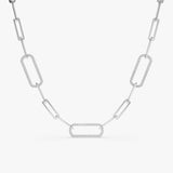 14k Solid White Gold Diamond Necklace