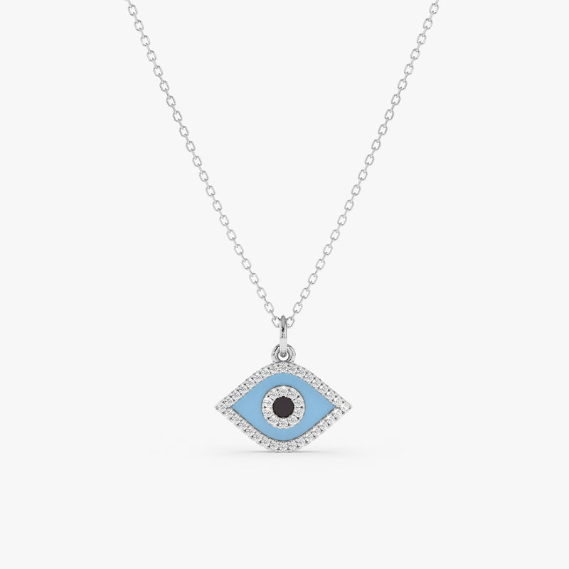 white diamond evil eye charm choker