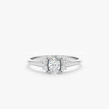 14k white gold oval cut diamond cluster engagement ring in solid gold