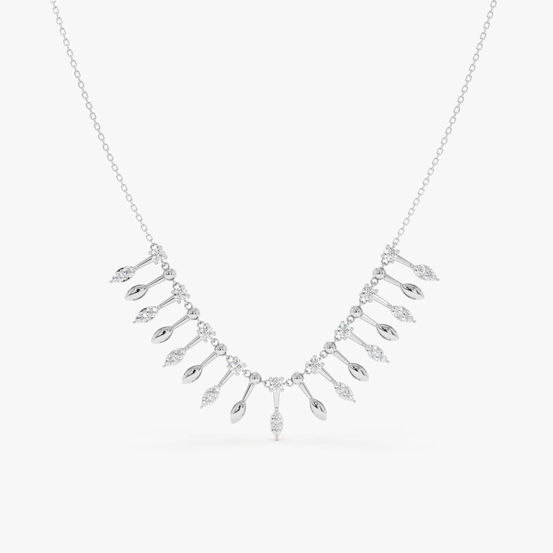 Gold Diamond Fringe Necklace, Bria