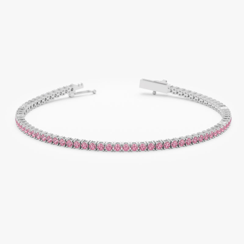 Pink Sapphire Tennis Bracelet, Blakely