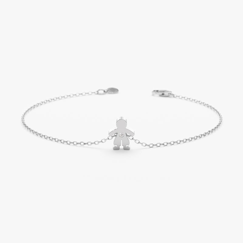 white gold baby boy diamond bracelet