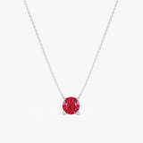 White Gold Ruby Necklace