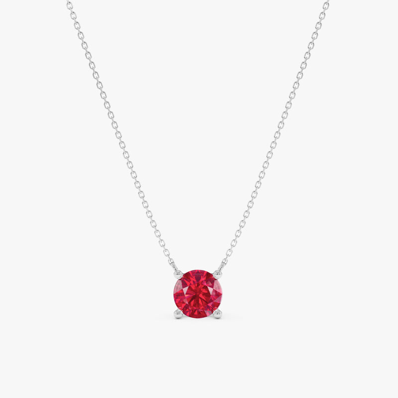 White Gold Ruby Necklace