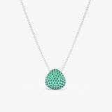 White Gold Emerald Necklace