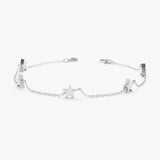 white gold star station bracelet