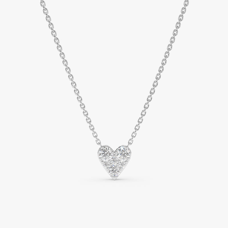 Dainty White Gold Heart Layering necklace