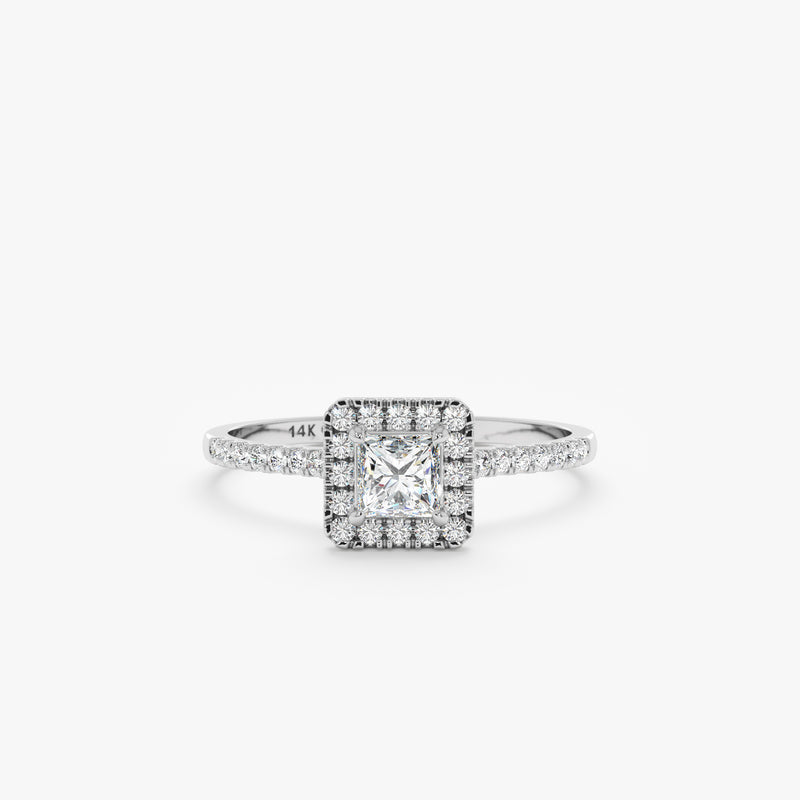 princess cut white gold diamond band