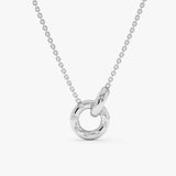 White Gold Diamond Interlocking Circle Necklace