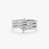 solid white gold paved diamond wrap around ring 