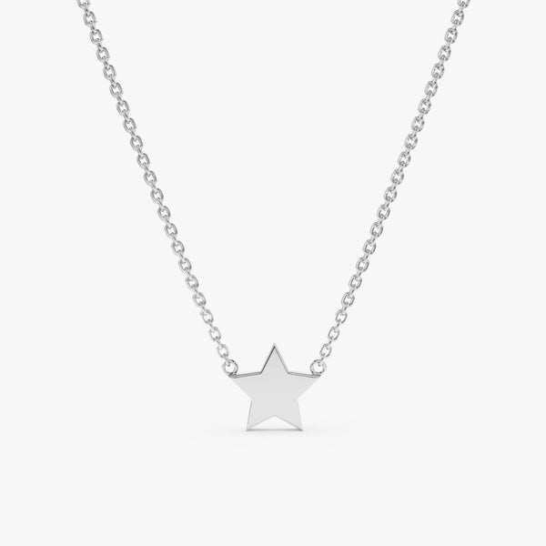 white gold mini star pendant necklace