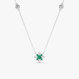 Emerald Diamond Clover Necklace, Deborah