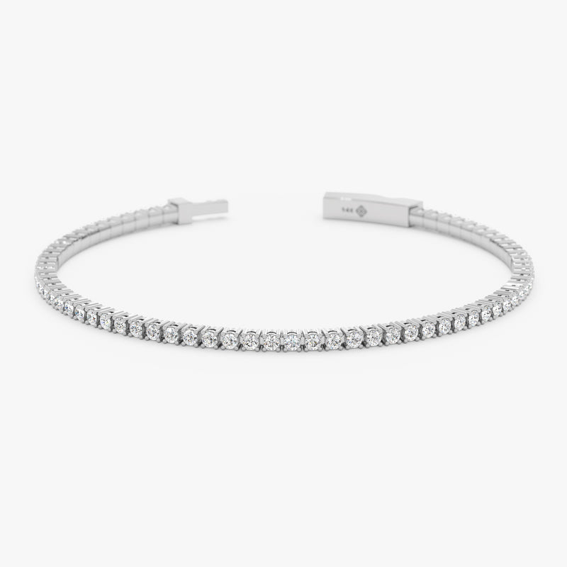 white gold diamond bangle in solid gold