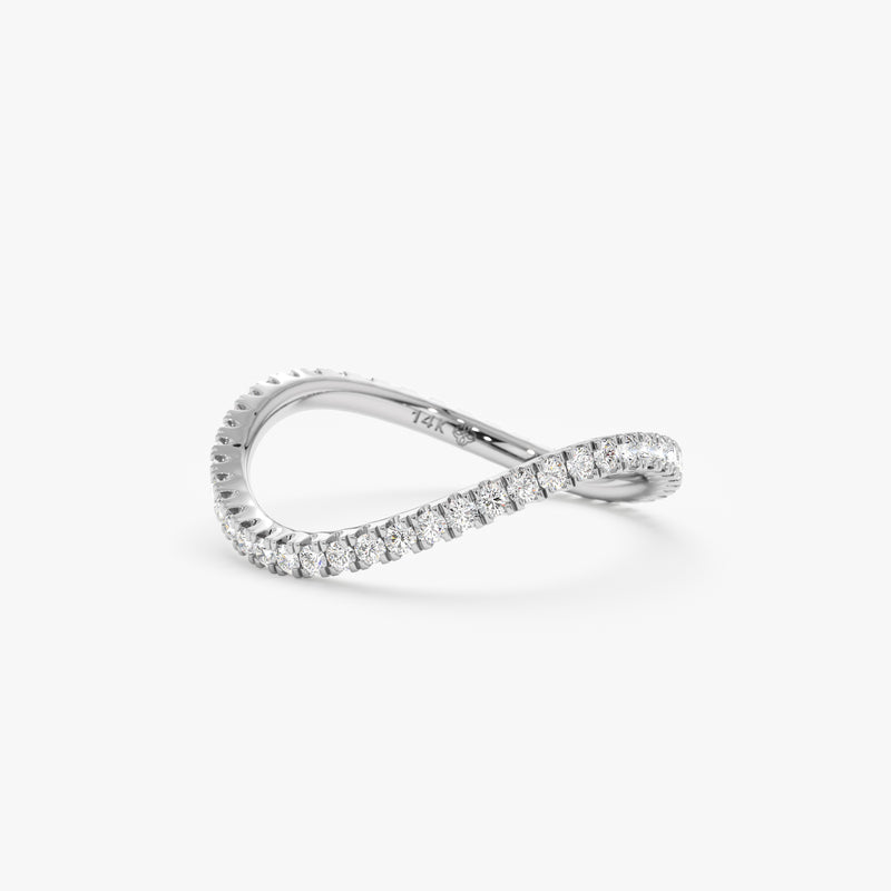 white gold and white diamond nesting eternity band