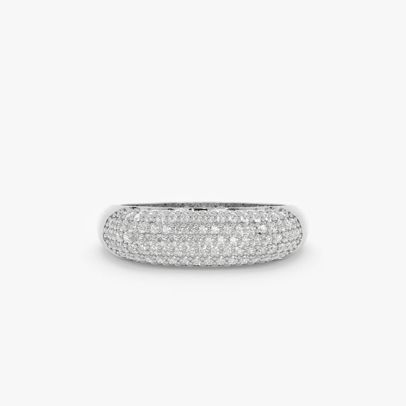 white gold diamond dome band