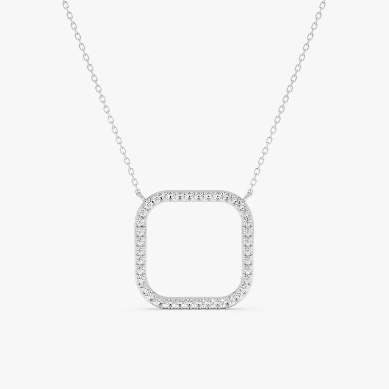 Diamond Square Pendant Necklace, Oaklyn