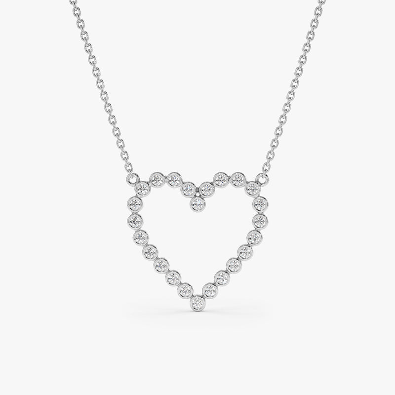 Bezel Diamond Heart Necklace, Ildi