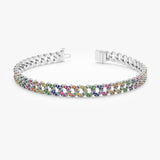 white Gold bracelet with rainbow colored stones