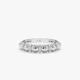 14k white gold bubble ring with white diamonds