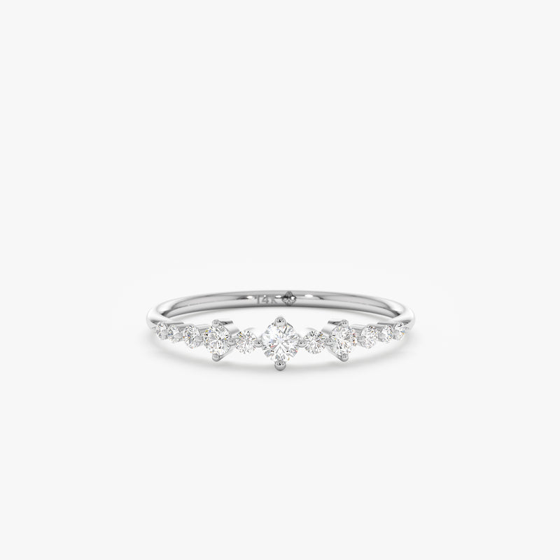 solid white gold april birthstone band