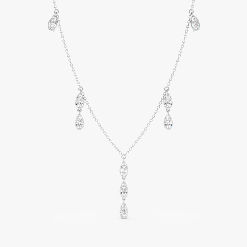 Diamond Droplets Station Necklace, Luella