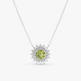 White Gold Peridot Birthstone Pendant