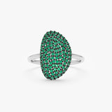 White Gold Pave Emerald