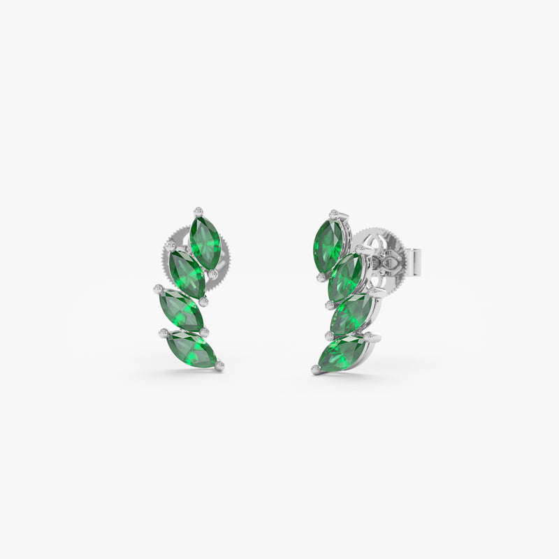 Natural Emerald Ear Climber, Rosemary