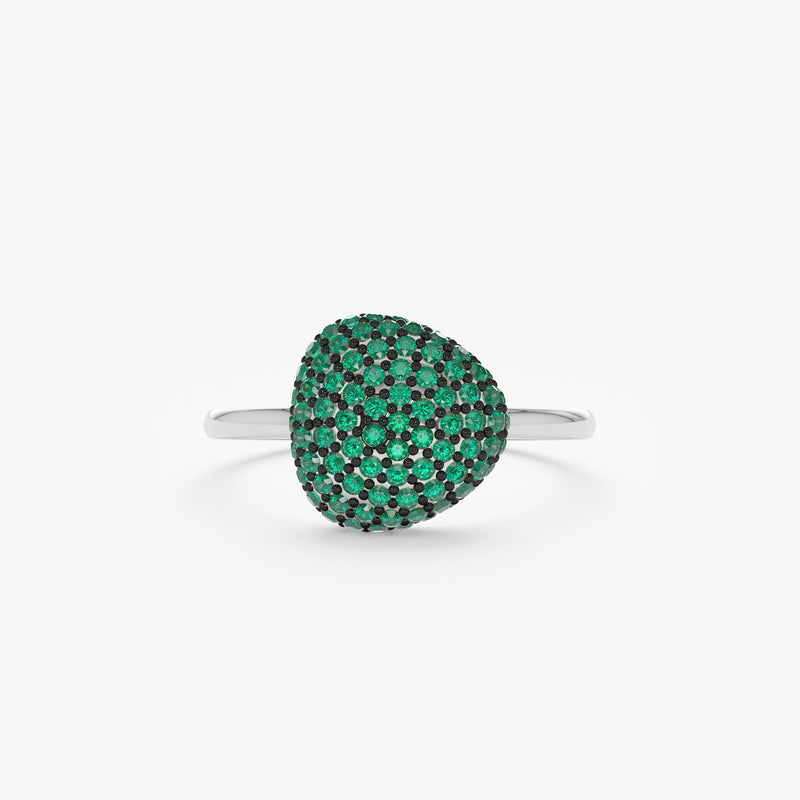 Statement Emerald Pave Ring, Holly