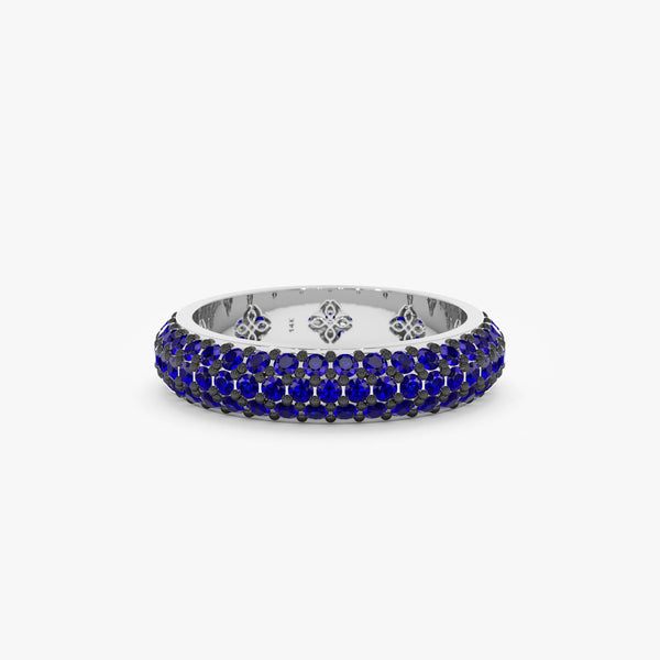 Blue Sapphire Dome Eternity Ring, Gem