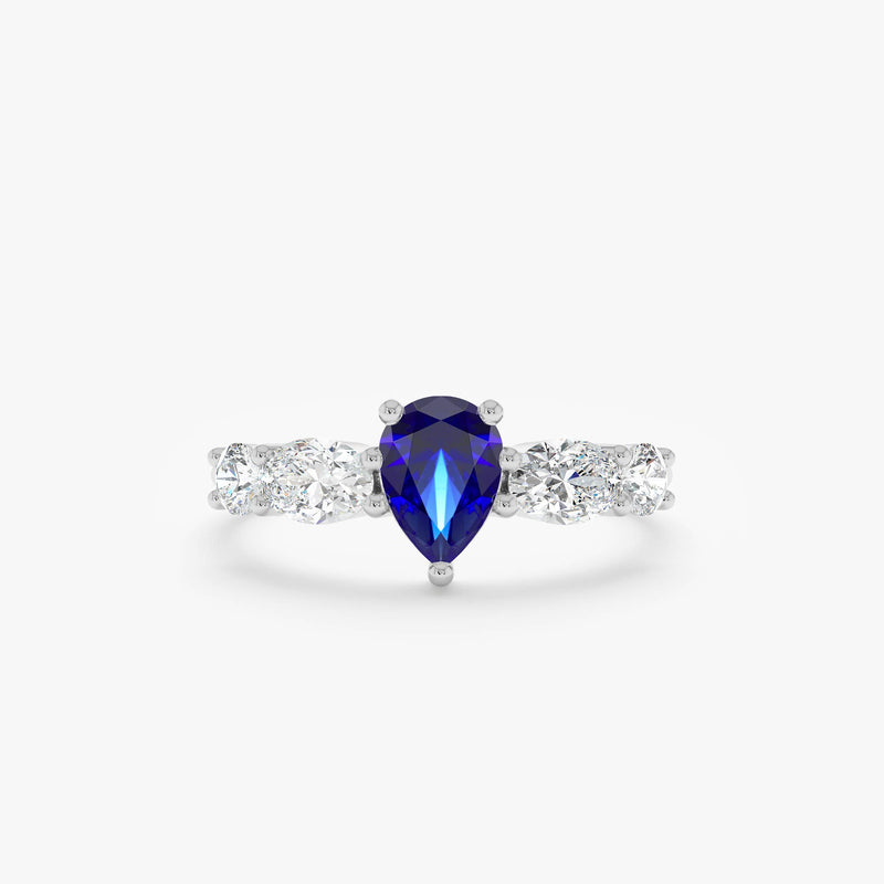 White Gold Blue Sapphire ring