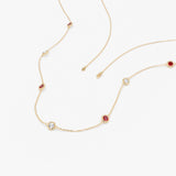 Ruby Diamond Station Necklace, Colette