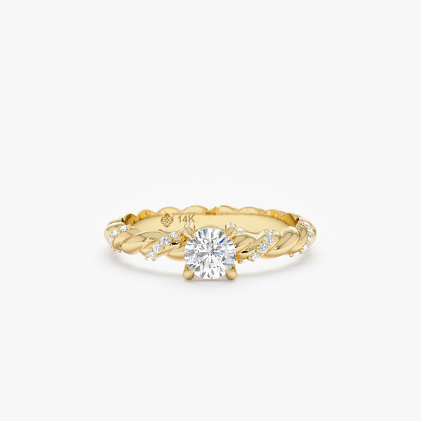 Twisted Diamond Engagement Ring, Josie