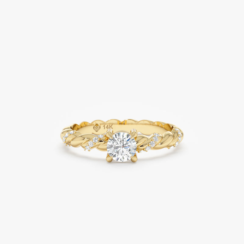 Twisted Diamond Engagement Ring, Josie