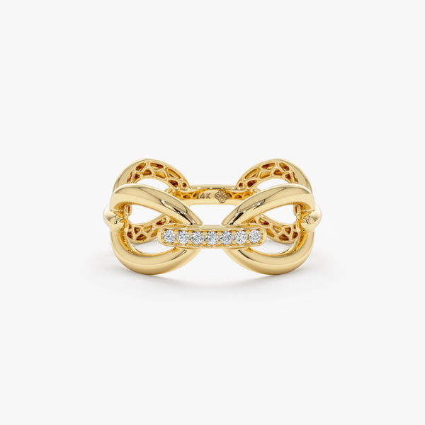 Chain Link Diamond Bar Ring, Makayla