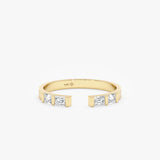 Baguette Diamond Open Ring in Yellow Gold