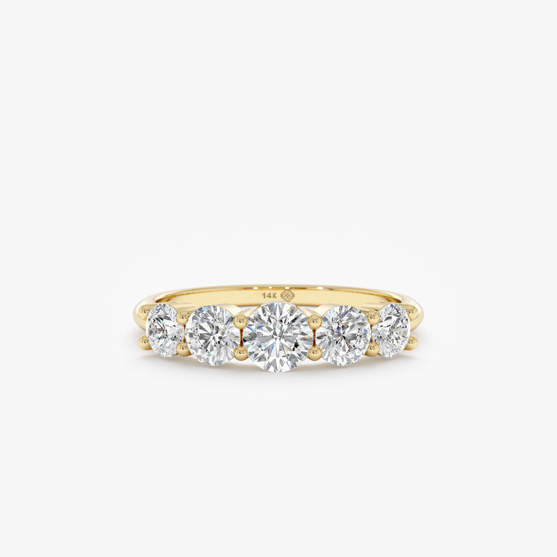 Minimalist Diamond Ring, Half-Eternity Ring, Alia