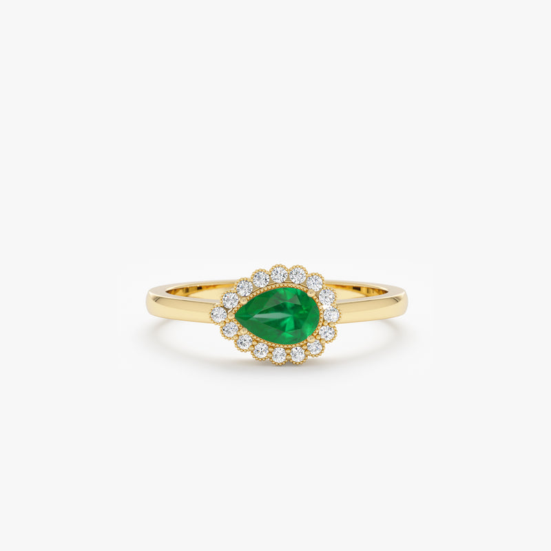 Pear Shape Emerald Ring