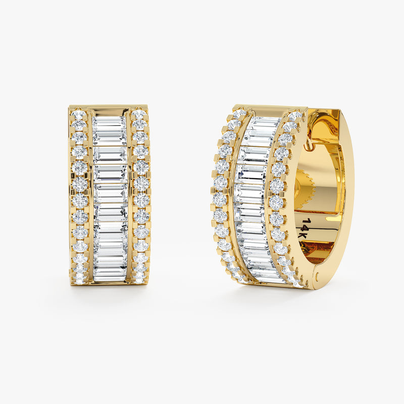 yellow gold art deco style earrings