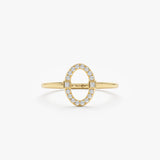 Oval Diamond Frame Ring, Laken