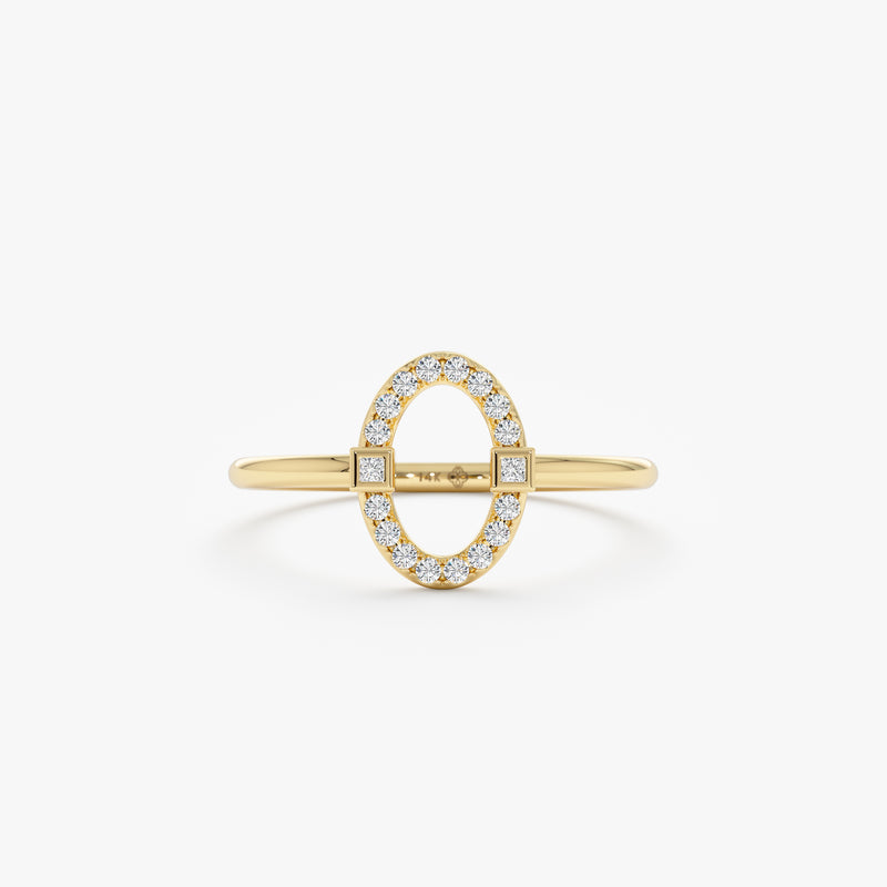 Oval Diamond Frame Ring, Laken