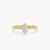 Diamond Paved Marquise Engagement Ring